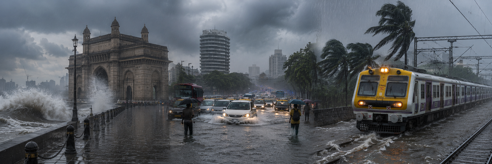 मुंबई में 6 जुलाई 2026 को भारी बारिश के बाद जलभराव, 265 MM से अधिक बारिश और स्कूल बंद रहने का मौसम अलर्ट