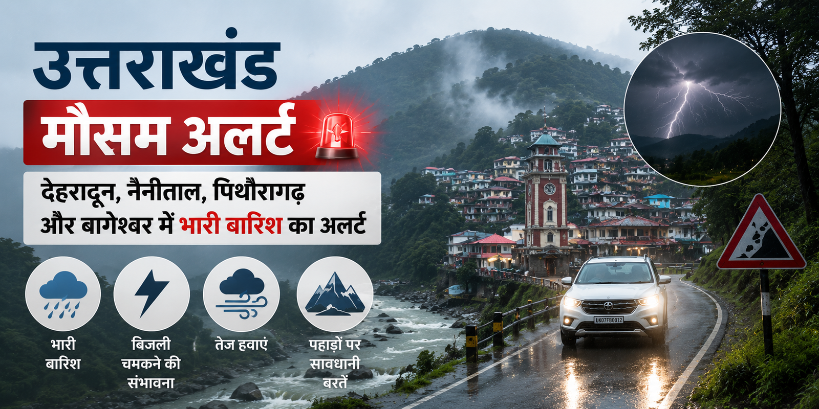 उत्तराखंड में 25 अगस्त 2026 को देहरादून नैनीताल पिथौरागढ़ और बागेश्वर में भारी बारिश का IMD alert