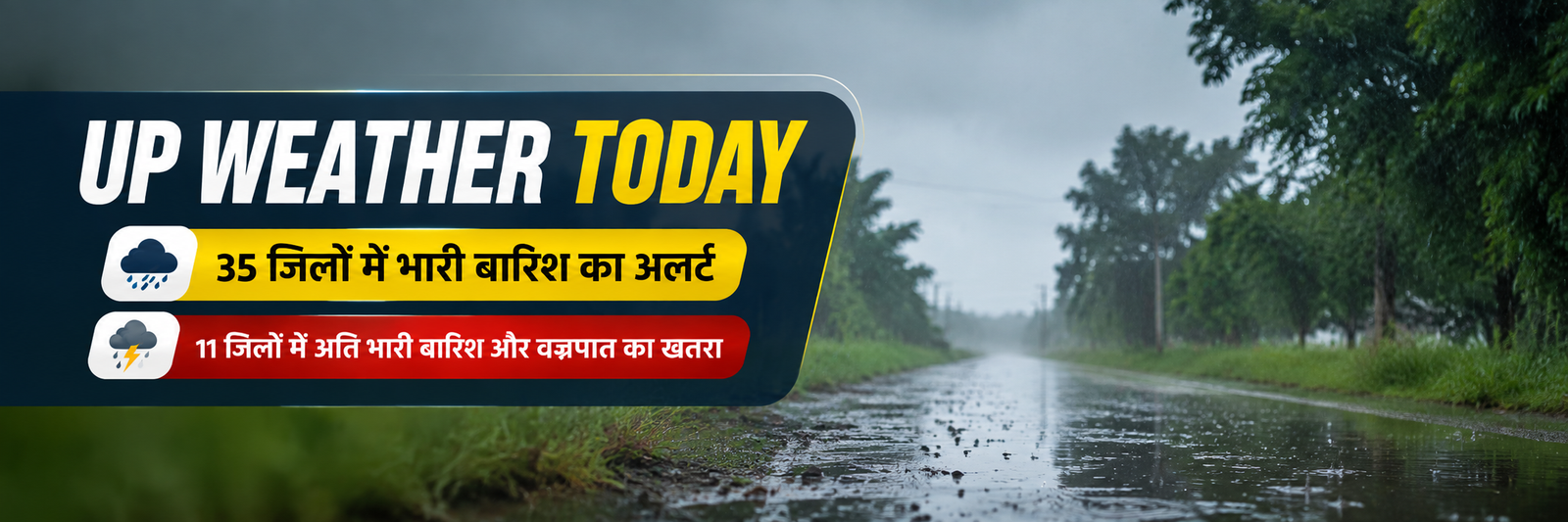 UP Weather Today 1 September 2026 में 35 जिलों में heavy rain alert और 53 जिलों में lightning warning
